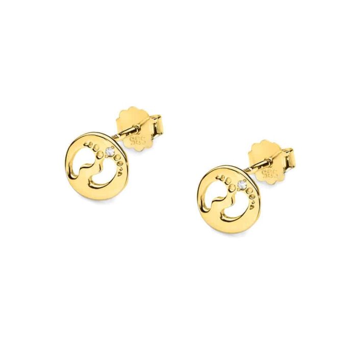 Cercei Aur 14K cu Diamante 0.01 ct - Imagine 2