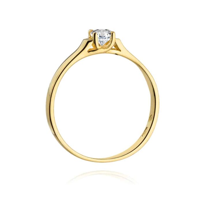 Inel Aur 14K cu Diamant 0.18 ct - Imagine 3