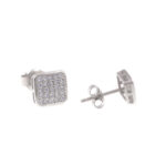 Cercei eleganti din aur alb si cristale zirconia C349 - Imagine 2