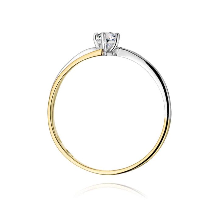 Inel Aur 14K cu Diamant 0.08 ct - Imagine 3