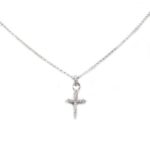 Lant argint cu pandantiv cruciulita cu cristale zircon L144 - Imagine 2