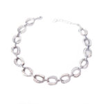Bratara din argint cu zale inodate cu cristale zircon  B337 - Imagine 2