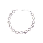 Bratara din argint cu zale inodate cu cristale zircon  B337