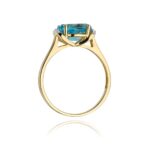 Inel Aur 14K cu Topaz 1.70 ct si Diamante 0.04 ct - Imagine 3