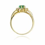 Inel Aur 14K cu Smarald 0.80 ct si Diamante 0.30 ct - Imagine 3
