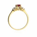 Inel Aur 14K cu Rubin 0.50 ct si Diamante 0.18 ct - Imagine 3