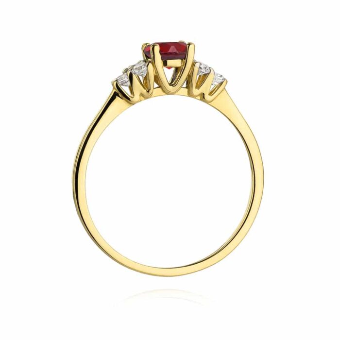 Inel Aur 14K cu Rubin 0.50 ct si Diamante 0.18 ct - Imagine 3