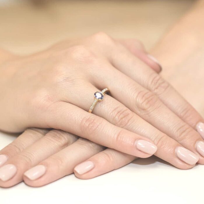 Inel Aur 14K cu Tanzanit 0.40 ct - Imagine 3