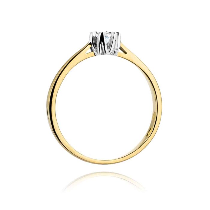 Inel Aur 14k cu Diamant 0.12 ct - Imagine 3