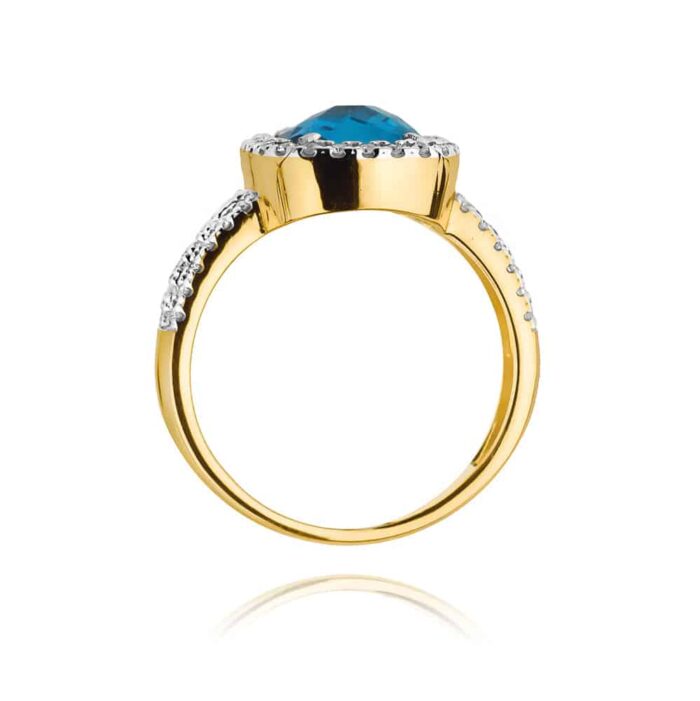 Inel Aur 14k cu Topaz 3.00 ct - Imagine 3