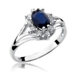 Inel Aur 14k cu Safir 0.90 ct si Diamante - Imagine 5