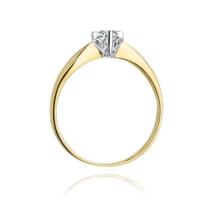 Inel Aur 14K cu Diamant 0.12 ct - Imagine 3