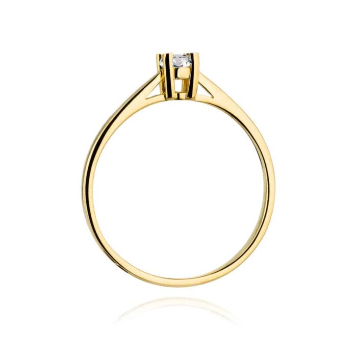 Inel Aur 14K cu Diamant 0.15 ct - Imagine 3