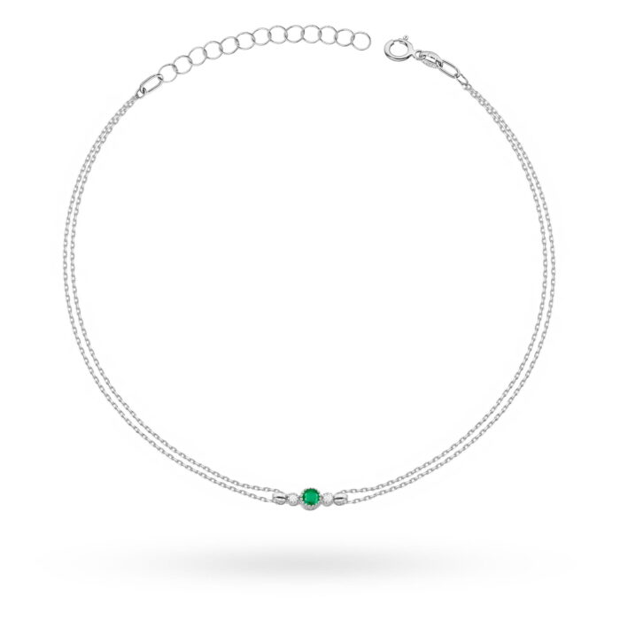 Brățară Aur 14K B0005 Smarald 0.15ct - Imagine 5