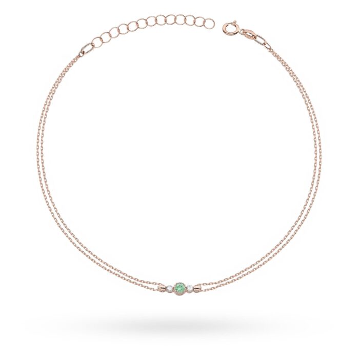 Brățară Aur 14K B0005 Smarald 0.15ct - Imagine 3