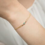 Brățară Aur 14K B0005 Smarald 0.15ct - Imagine 2