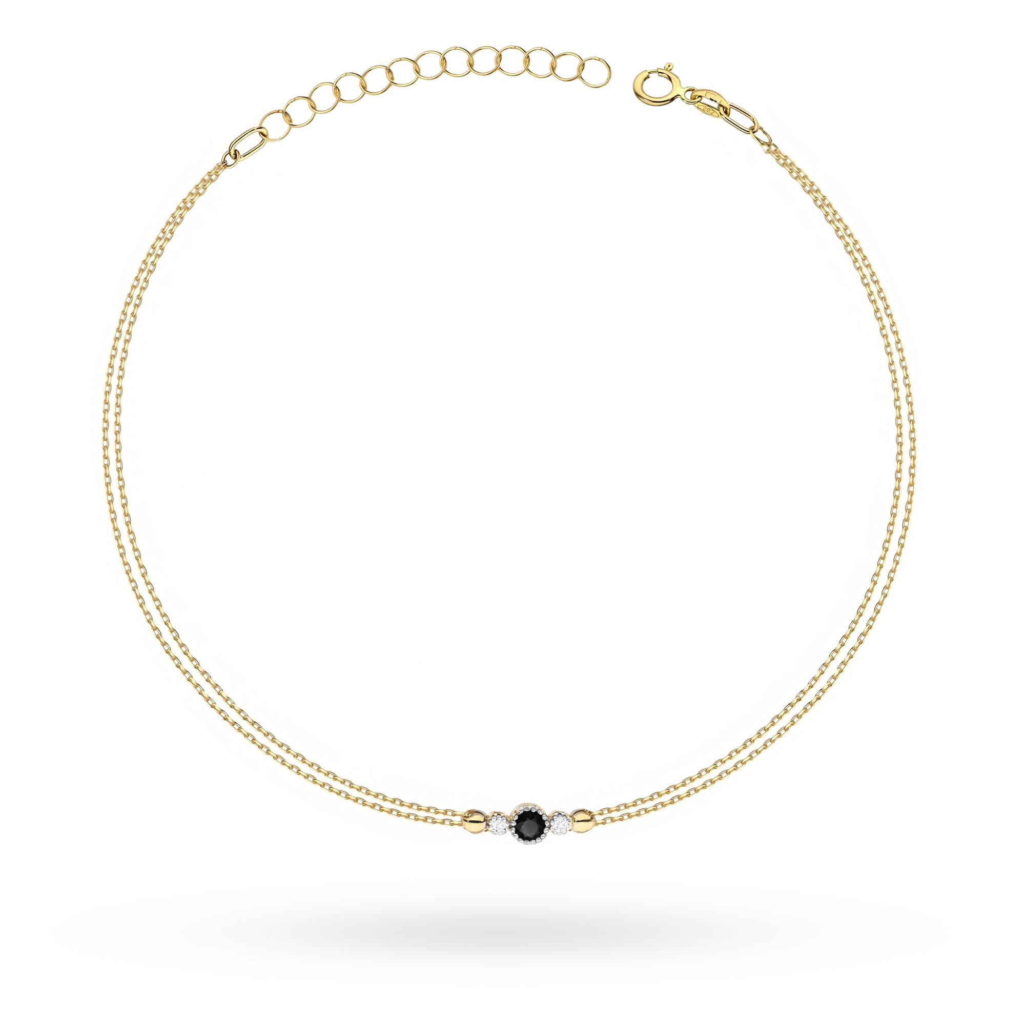 B003-Z-585-CB0.12_1.jpg Brățară Aur 14K B003 Diamant Negru 0.12ct - Imagine 1