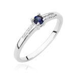 Inel Aur 14K cu Safir 0.15 ct si Diamante 0.04 ct - Imagine 5