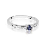 Inel Aur 14K cu Safir 0.15 ct si Diamante 0.04 ct - Imagine 6