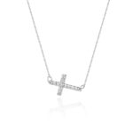 Colier Cruciulita Aur 14k cu Diamante 0.06 ct - Imagine 5