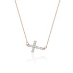 Colier Cruciulita Aur 14k cu Diamante 0.06 ct - Imagine 3