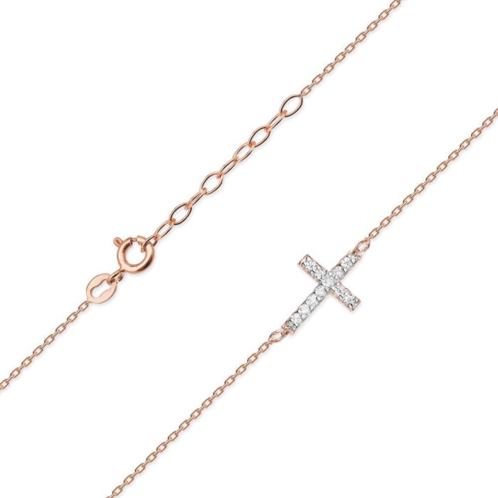 Colier Cruciulita Aur 14k cu Diamante 0.06 ct - Imagine 4