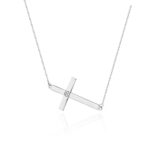 Colier Cruce Aur 14k cu Diamante 0.005 ct - Imagine 5