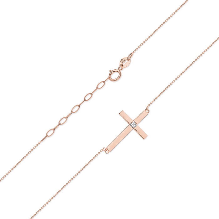 Colier Cruce Aur 14k cu Diamante 0.005 ct - Imagine 4