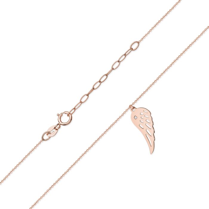 Colier Aripa Aur 14k cu Diamante 0.005 ct - Imagine 4