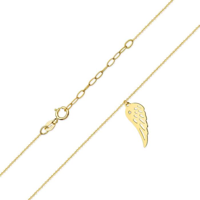 Colier Aripa Aur 14k cu Diamante 0.005 ct - Imagine 2