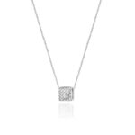 Colier Patrat Aur 14k cu Diamante 0.08 ct - Imagine 5