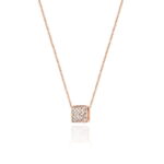 Colier Patrat Aur 14k cu Diamante 0.08 ct - Imagine 3
