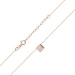 Colier Patrat Aur 14k cu Diamante 0.08 ct - Imagine 4