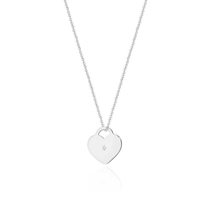 Colier Inima Aur 14k cu Diamante 0.005 ct - Imagine 5