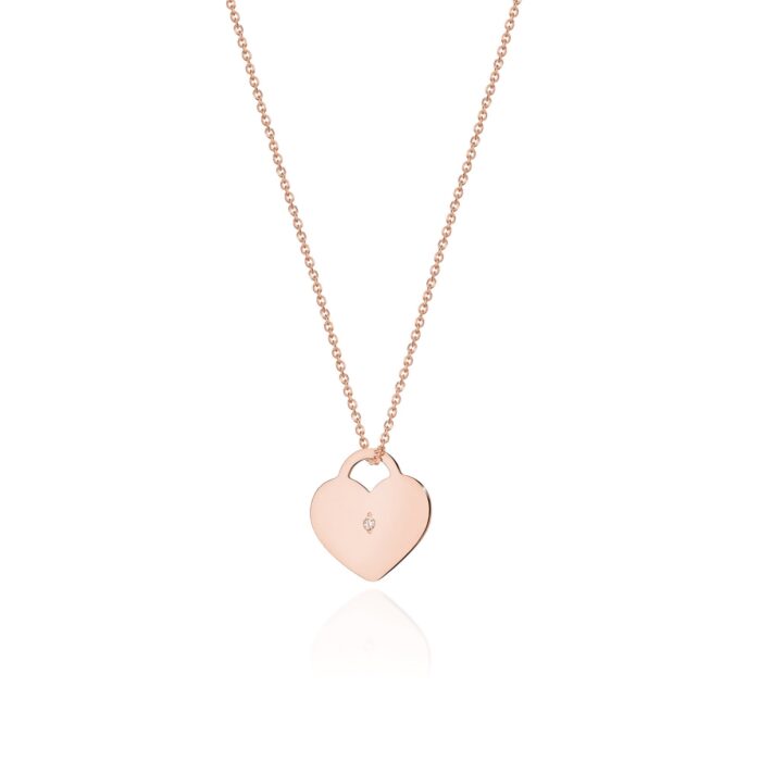 Colier Inima Aur 14k cu Diamante 0.005 ct - Imagine 3