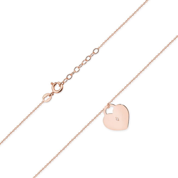 Colier Inima Aur 14k cu Diamante 0.005 ct - Imagine 4