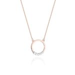 Colier Cerculet Aur 14k cu Diamante 0.045 ct - Imagine 3