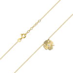 Colier Trifoi Aur 14k cu Diamante 0.005 ct - Imagine 2