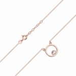 Colier Cerc Aur 14k cu Diamante 0.01 ct - Imagine 5