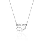 Colier Inimioare Aur 14k cu Diamante 0.06 ct - Imagine 5