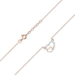 Colier Inimioare Aur 14k cu Diamante 0.06 ct - Imagine 4