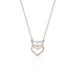 Colier Inimioare Aur 14k cu Diamante 0.05 ct - Imagine 3