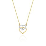 Colier Inimioare Aur 14k cu Diamante 0.05 ct