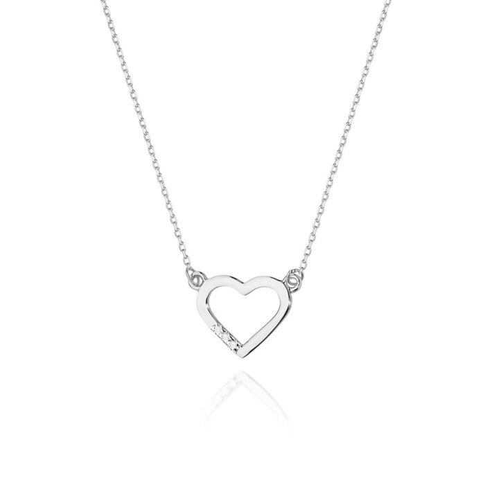Colier Inima Aur 14 K cu Diamante 0.015 ct - Imagine 5