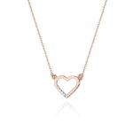Colier Inima Aur 14 K cu Diamante 0.015 ct - Imagine 3