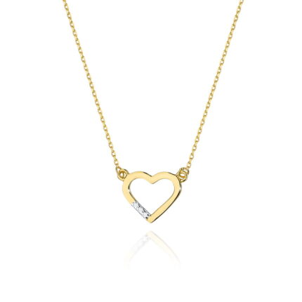 Colier Inima Aur 14 K cu Diamante 0.015 ct
