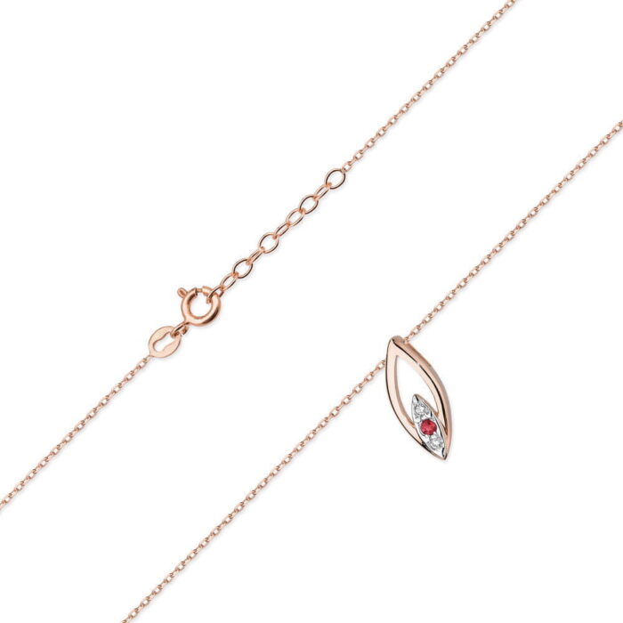Colier Aur 14K C031 Diamante și Rubin - Imagine 2