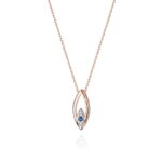 Colier Aur 14k cu Safir 0.05 ct si Diamante 0.03 ct - Imagine 3