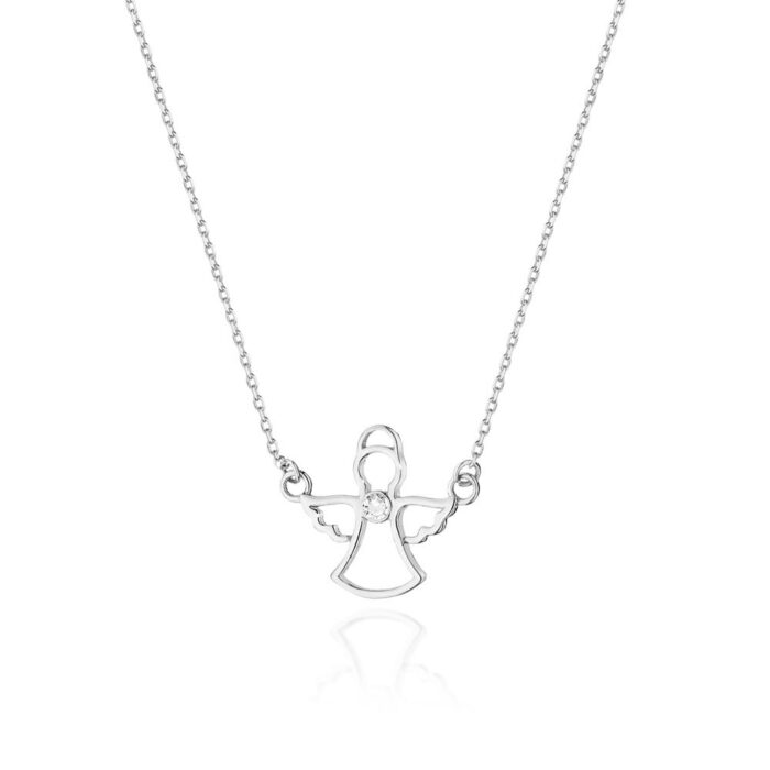 Colier Inger Aur 14 K cu Diamante 0.0145 ct - Imagine 8