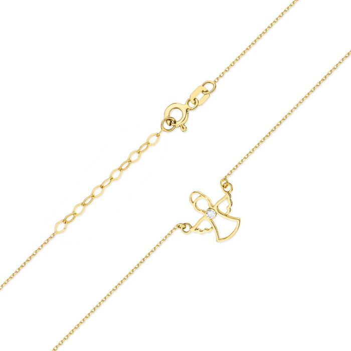 Colier Inger Aur 14 K cu Diamante 0.0145 ct - Imagine 7